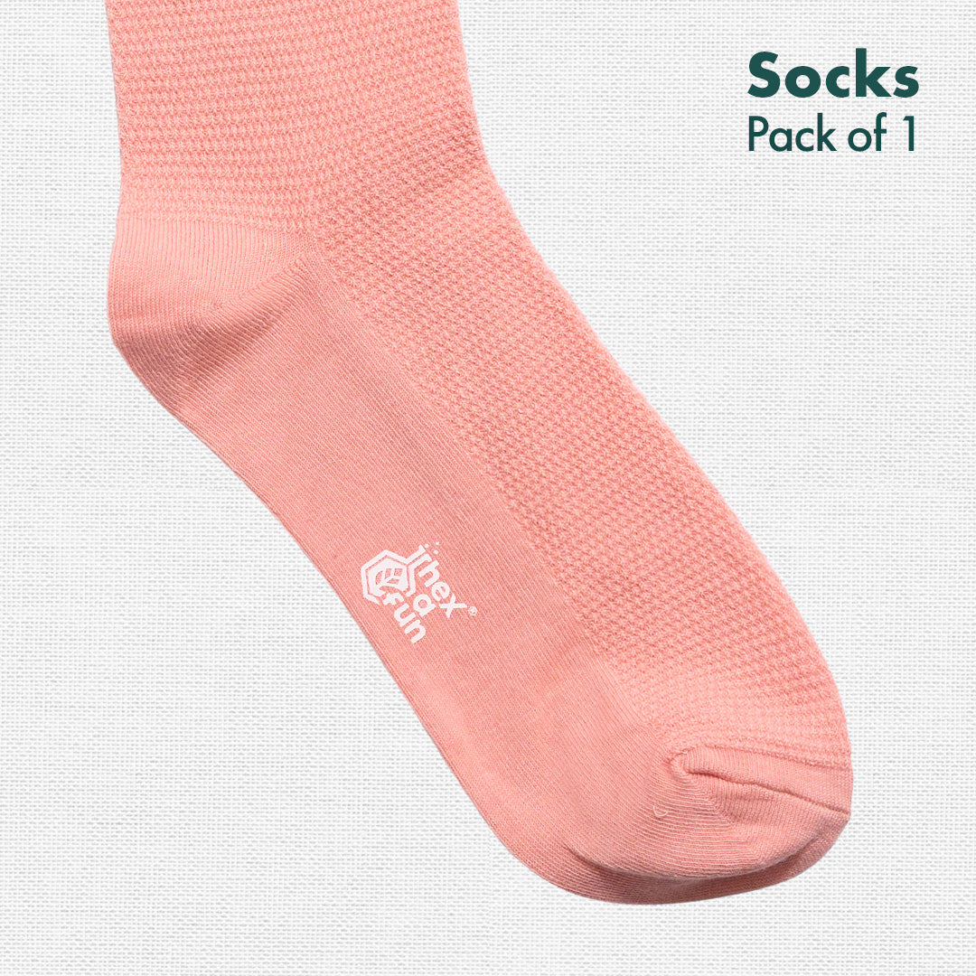 Peach Punch! Unisex Socks, 100% Organic Cotton, Crew Length, Pack of 1