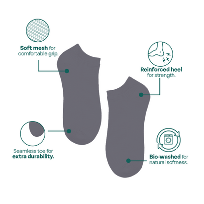 Charcoal Grey! Unisex Socks, 100% Cotton, Ankle Length, Pack of 1