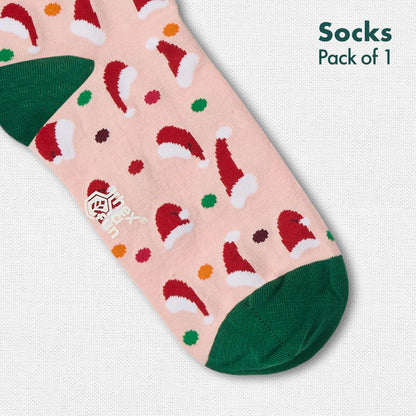 Jolly Cap! Unisex Socks, 100% Organic Cotton, Crew Length, Pack of 1