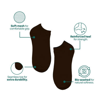 Mocha Brown! Unisex Socks, 100% Cotton, Ankle Length, Pack of 1
