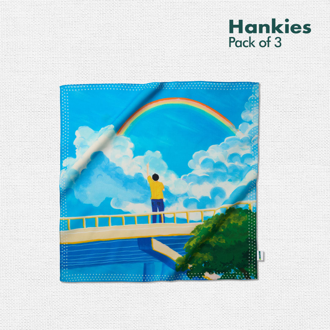 Tropic Tease! Unisex Hankies, 100% Organic Cotton, Pack of 3