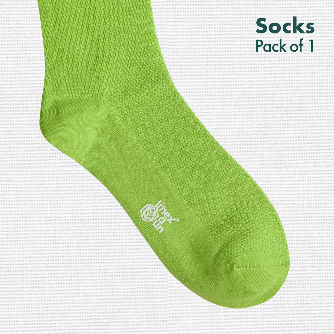 Go Green! Unisex Socks, 100% Organic Cotton, Crew Length, Pack of 1