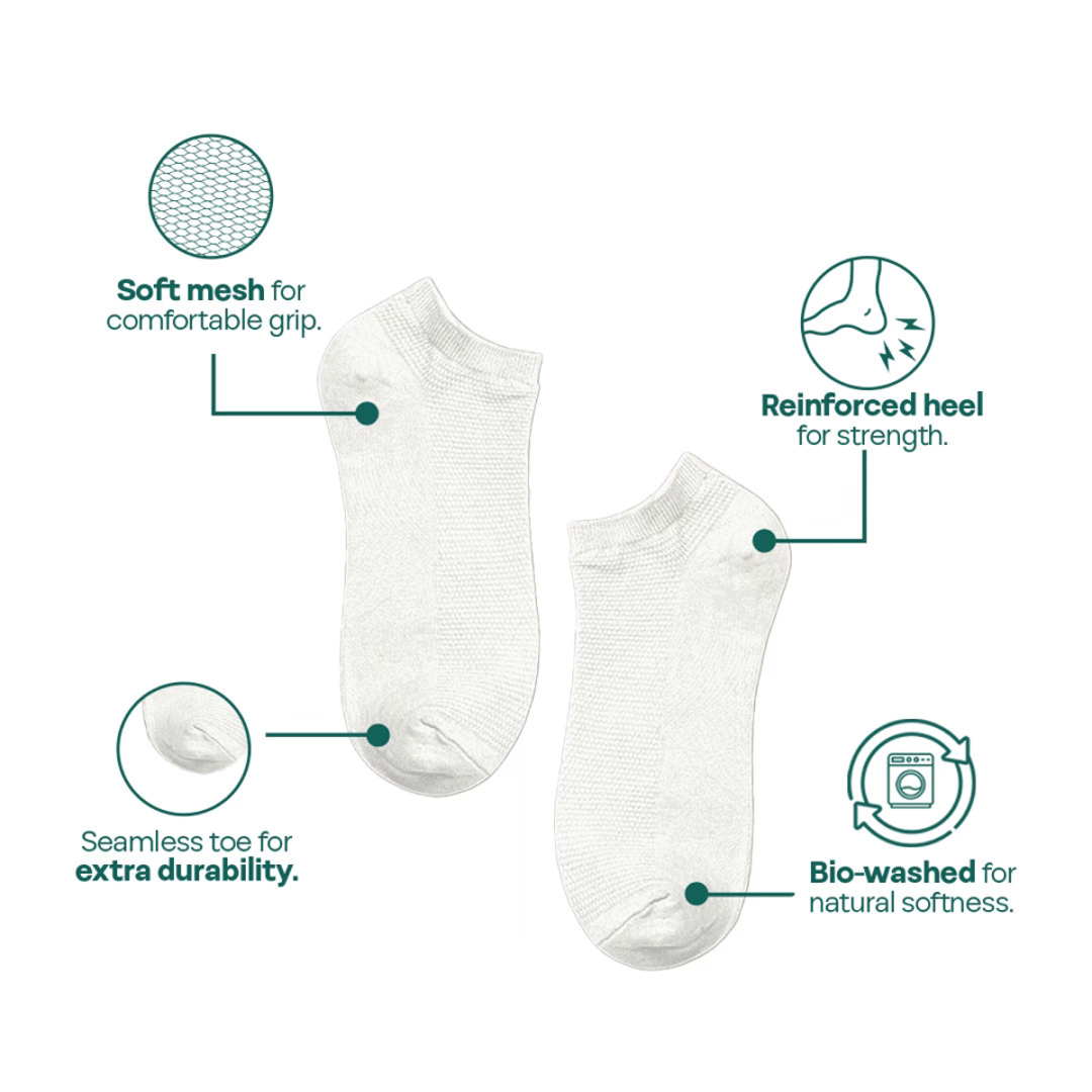 Milky White! Unisex Socks, 100% Cotton, Ankle Length, Pack of 1