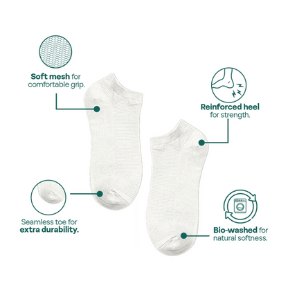 Milky White! Unisex Socks, 100% Cotton, Ankle Length, Pack of 1