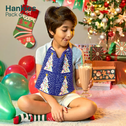 Icy Giggle! Unisex Kid's Hankies, 100% Organic Cotton, Pack of 3