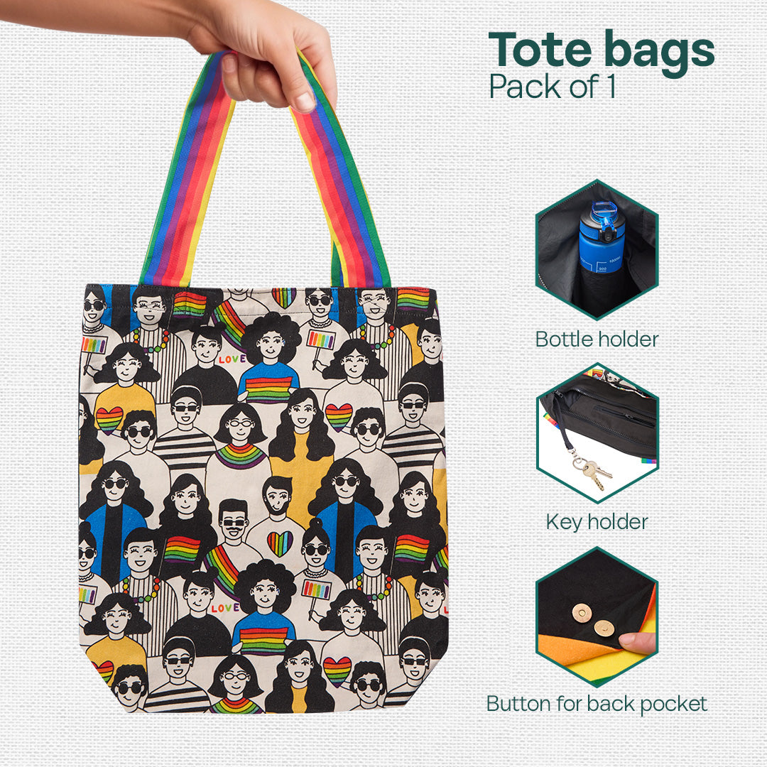 Free Love! Canvas Tote Bags, 100% Organic Cotton, Pack of 1