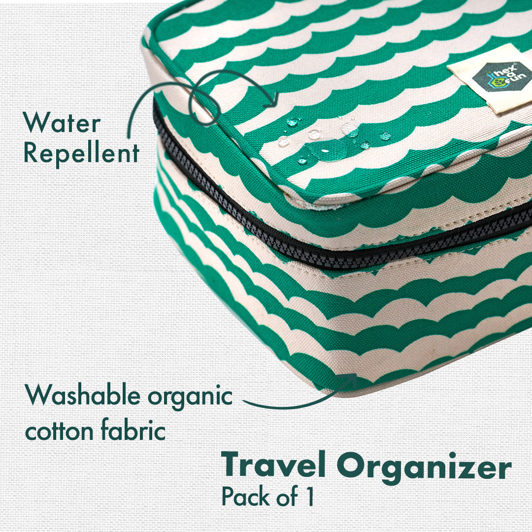 Striped, Travel Organizer, 100% Organic Cotton, Large Size, Pack of 1