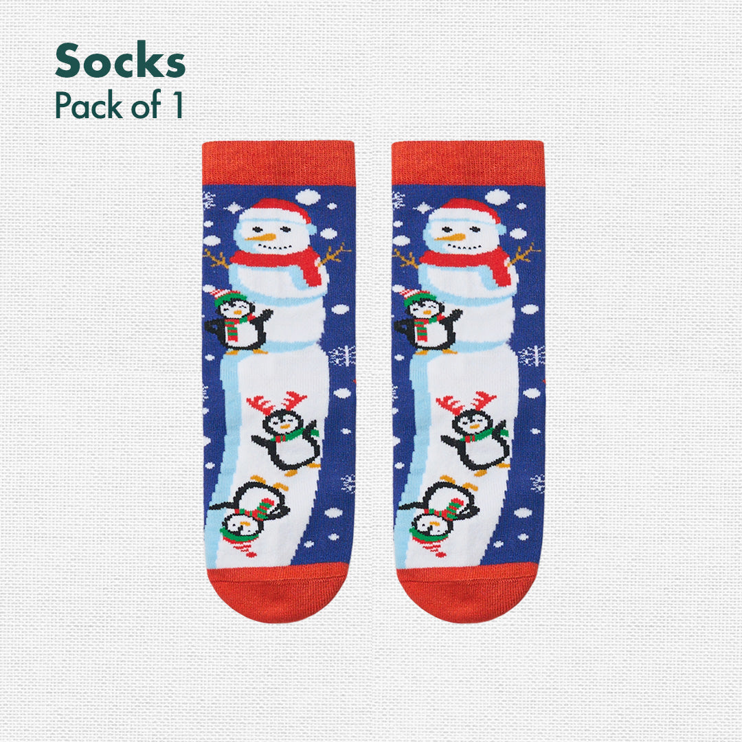 Snow-mazing! Unisex Kid's Socks, 100% Bamboo, Crew Length, Pack of 1