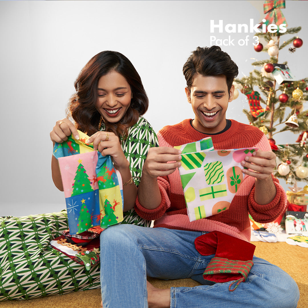 Sant-astic! Unisex Hankies, 100% Organic Cotton, Pack of 3