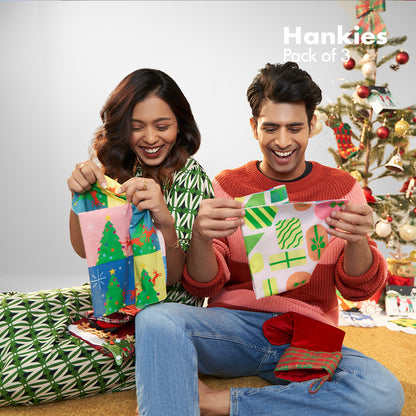 Sant-astic! Unisex Hankies, 100% Organic Cotton, Pack of 3