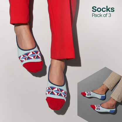 Blow My Mind! Unisex Socks, 100% Organic Cotton, No Show, Pack of 3