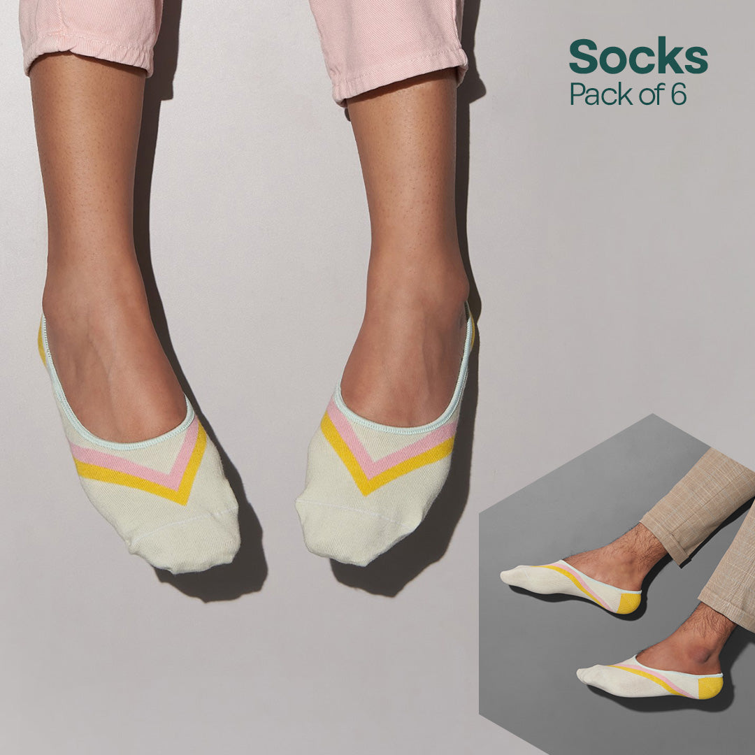 Hotness Alert! Unisex Socks, 100% Organic Cotton, No Show, Pack of 6