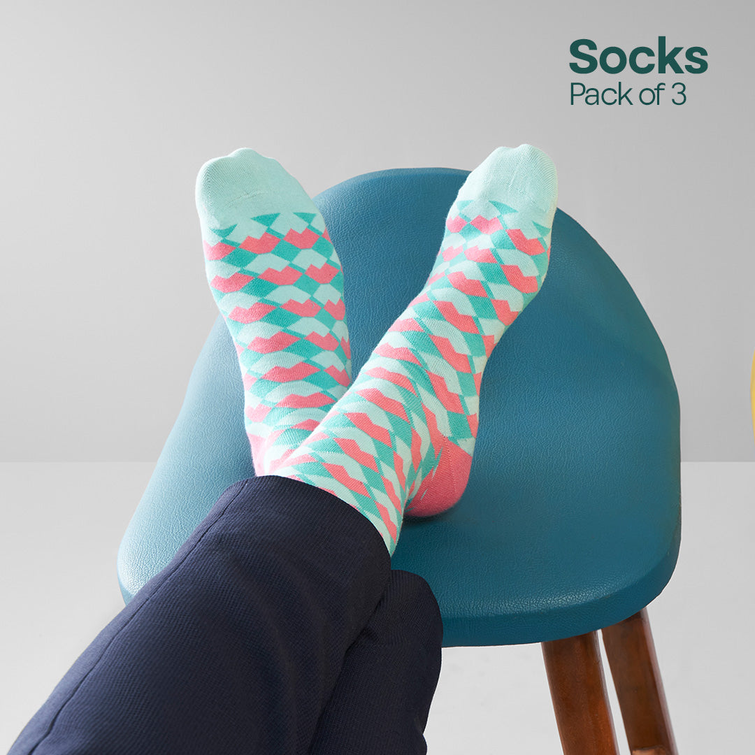 Shape My Day! Unisex Socks, 100% Organic Cotton, Ankle Length, Pack of 3