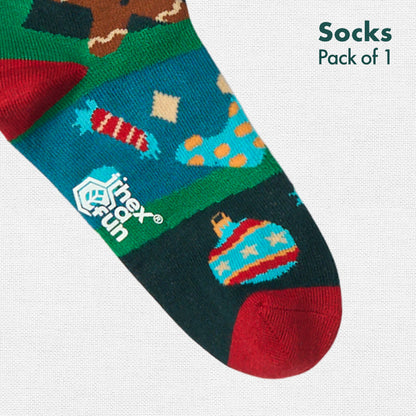 Holly Jolly! Unisex Kid's Socks, 100% Bamboo, Crew Length, Pack of 1