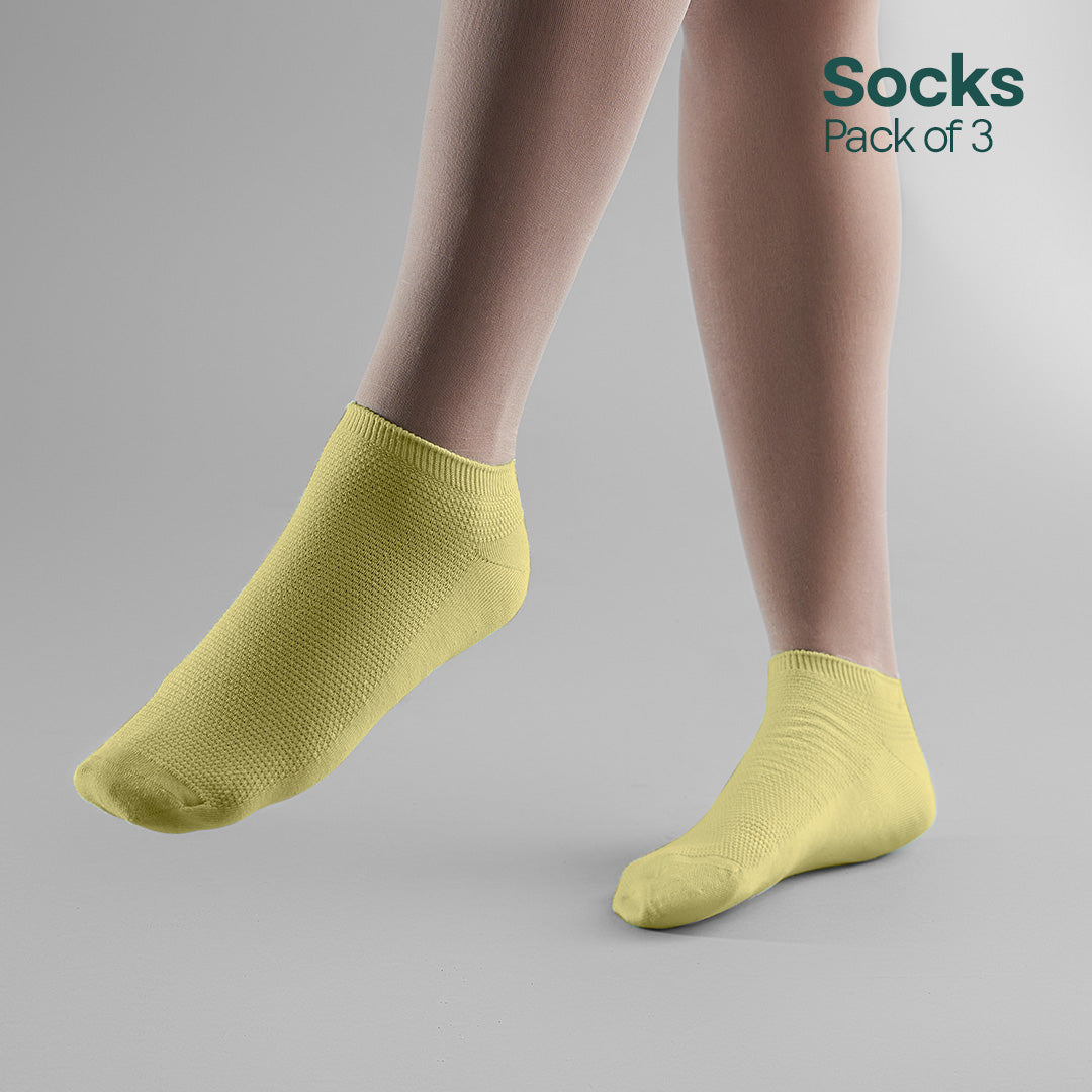 Dusky Dawn! Unisex Socks, 100% Organic Cotton, Ankle Length, Pack of 3