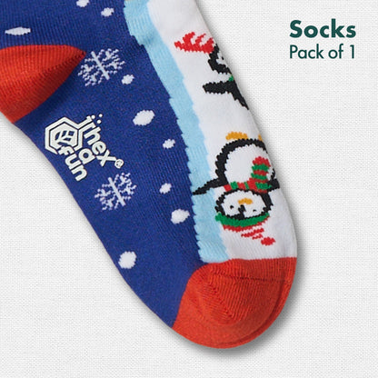 Snow-mazing! Unisex Kid's Socks, 100% Bamboo, Crew Length, Pack of 1