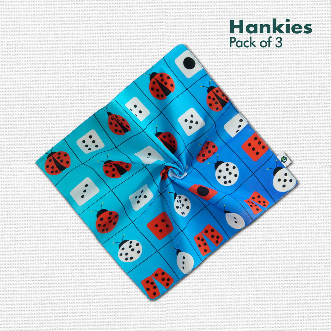 Playstation! Unisex Kid's Hankies, 100% Organic Cotton, Pack of 3