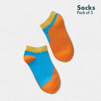 OG! Orange Gangster! Unisex Socks, 100% Organic Cotton, Ankle Length, Pack of 3