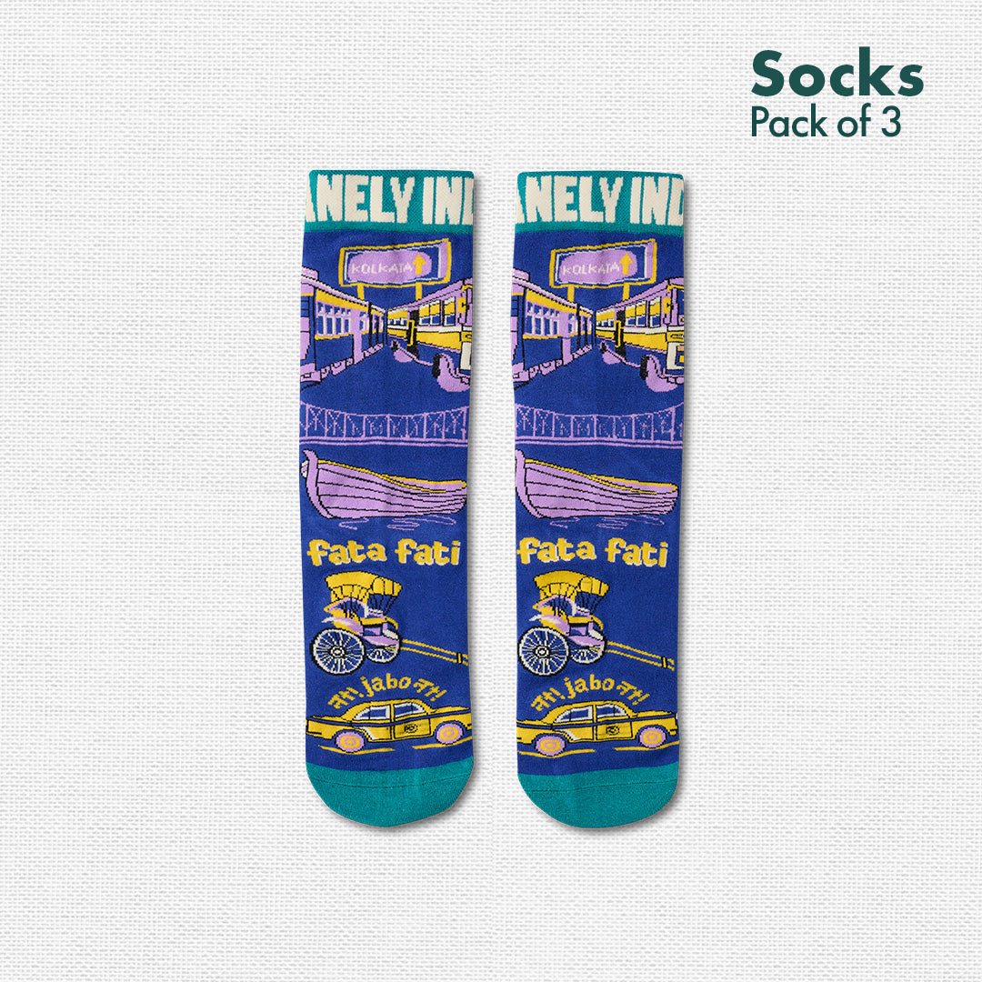 Insanely Bengal Feets! Unisex Socks, 100% Organic Cotton, Crew Length, Pack of 3