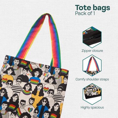 Free Love! Canvas Tote Bags, 100% Organic Cotton, Pack of 1