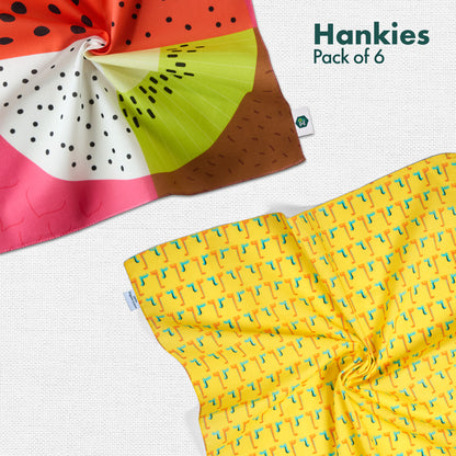 Juicylicious! Unisex Kid's Hankies, 100% Organic Cotton, Pack of 6