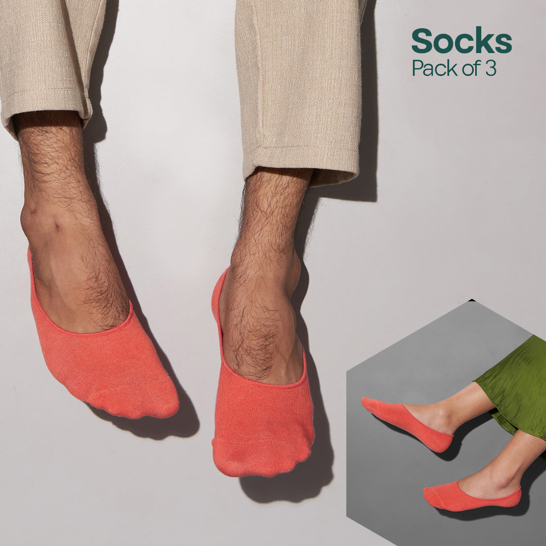 IDC! I Do Color! Unisex Socks, 100% Organic Cotton, No Show, Pack of 3