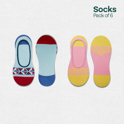 Hotness Alert! Unisex Socks, 100% Organic Cotton, No Show, Pack of 6