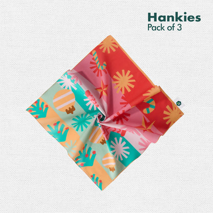 Sant-astic! Unisex Hankies, 100% Organic Cotton, Pack of 3