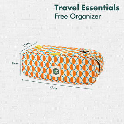 Tangy! Travel Essentials, 100% Sustainable Fabric, Pack of 7 + Free Travel Organizer, Medium Size