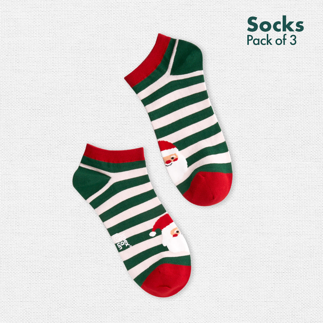 Merry-fied! Unisex Socks, 100% Organic Cotton, Ankle Length, Pack of 3