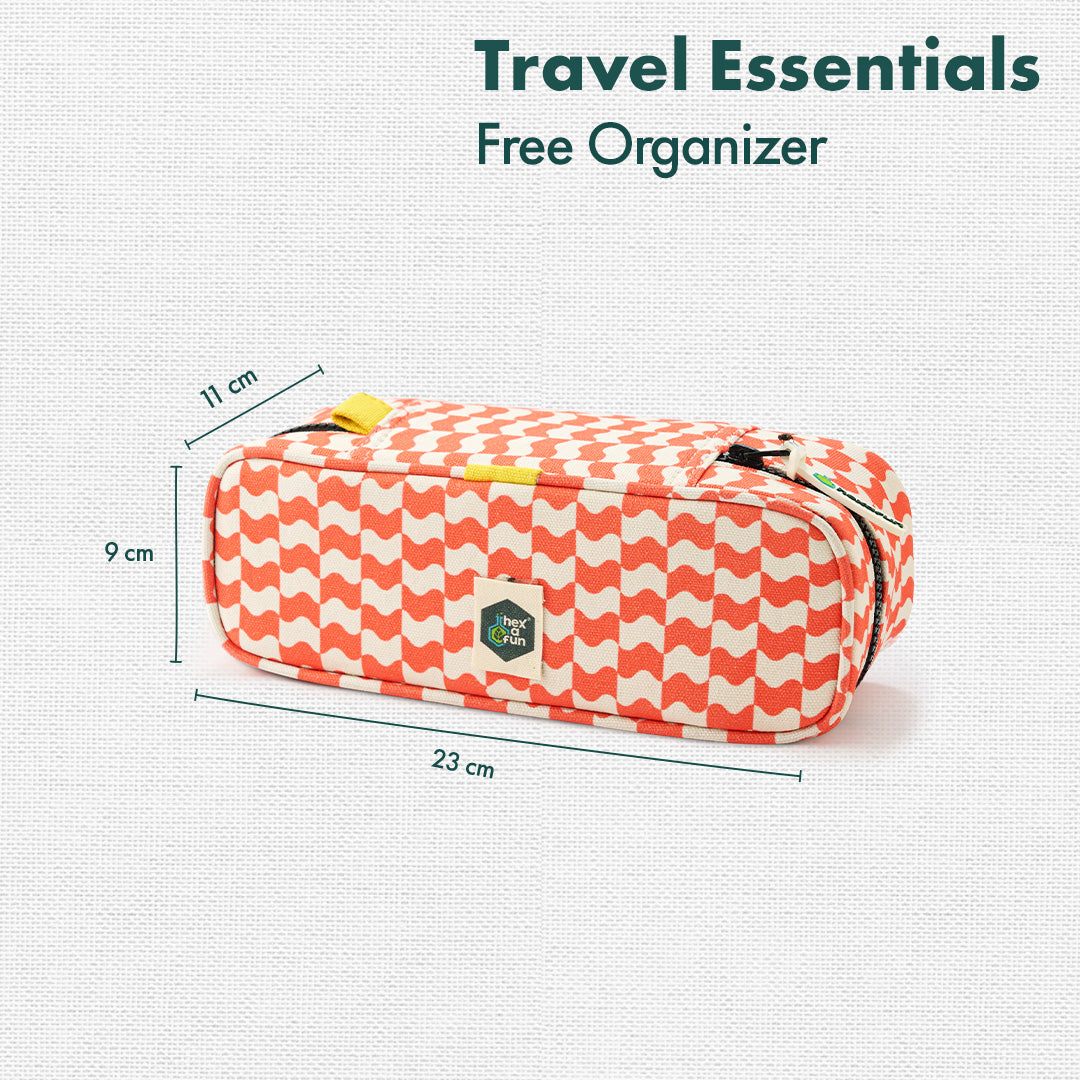 Hallucination! Travel Essentials, 100% Sustainable Fabric, Pack of 7 + Free Travel Organizer, Medium Size