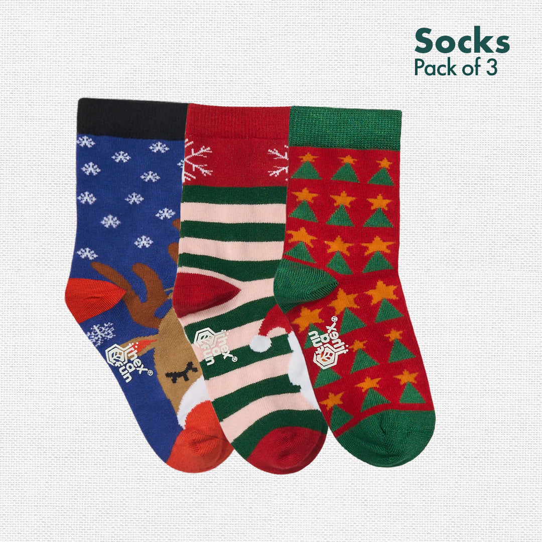 Merry Mischief! Unisex Kid's Socks, 100% Bamboo, Crew Length, Pack of 3