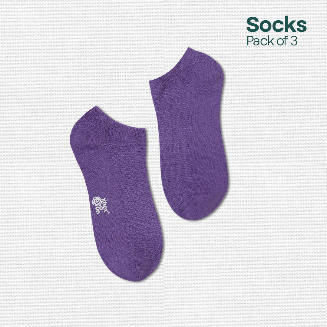 Berry Picking! Unisex Socks, 100% Organic Cotton, Ankle Length, Pack of 3