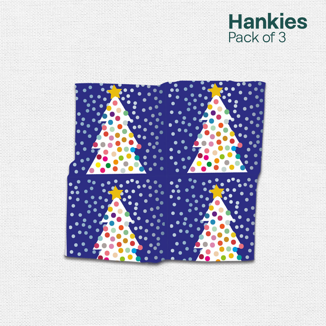 Snow Kiss! Unisex Hankies, 100% Organic Cotton, Pack of 3