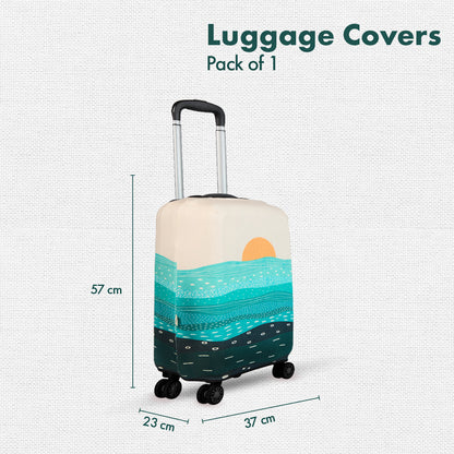 Holiday Calling! Luggage Cover With Detachable Pouch, 100% Organic Cotton Lycra, Small Size, Pack of 1