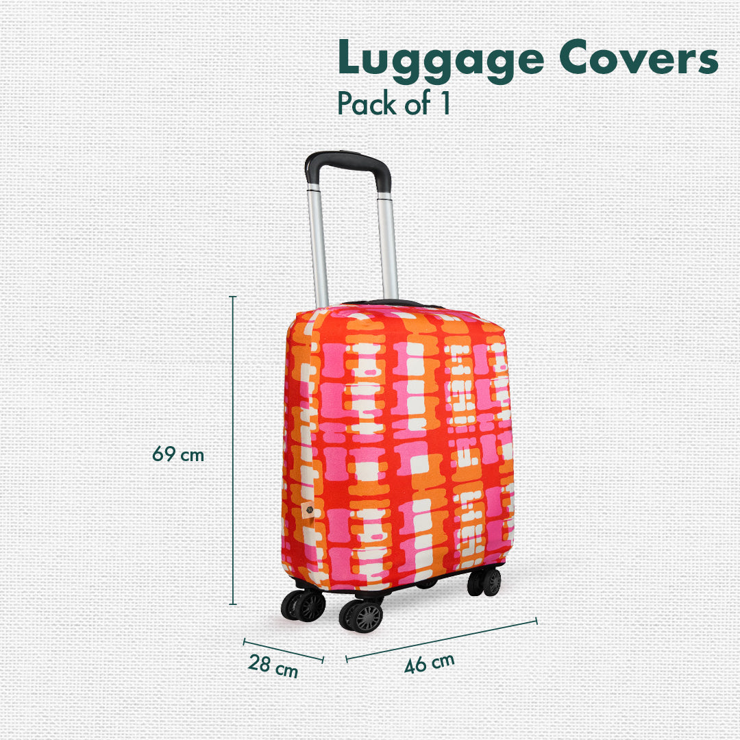 Abstract Mania! Luggage Cover, 100% Organic Cotton Lycra, Medium Size, Pack of 1