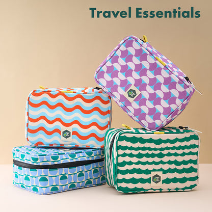 Striped! Travel Essentials, 100% Sustainable Fabric, Pack of 15 + Free Travel Organizer, Large Size