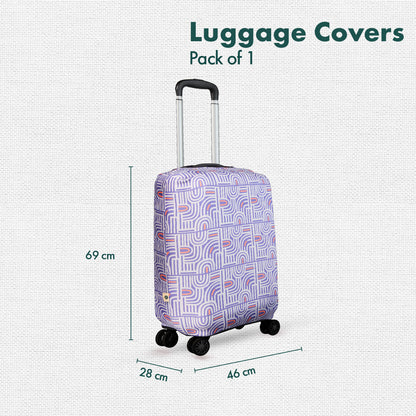 Travel Tango! Luggage Cover With Detachable Pouch, 100% Organic Cotton Lycra, Medium Size, Pack of 1