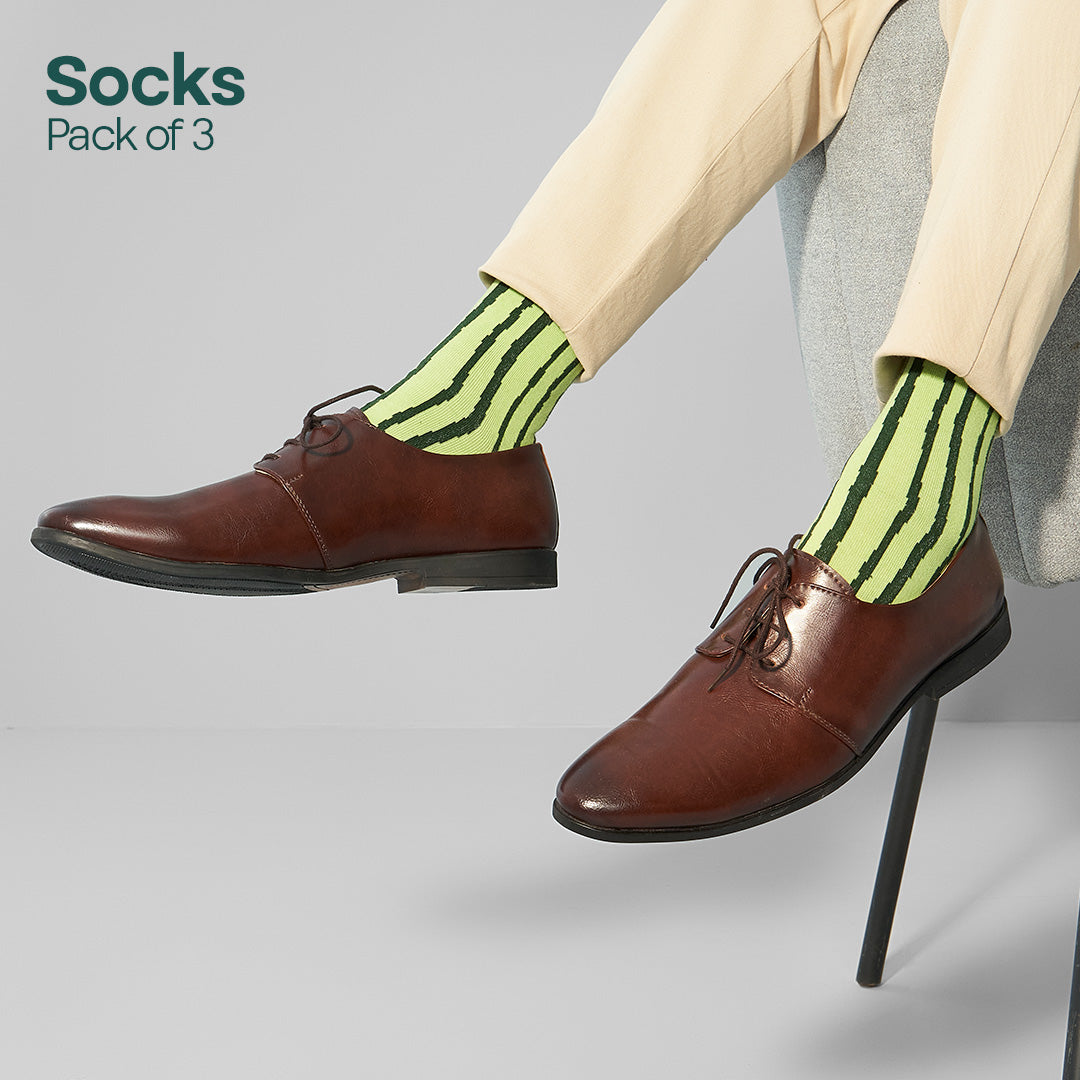 Guac 'n' roll! Unisex Socks, 100% Organic Cotton, Crew Length, Pack of 3