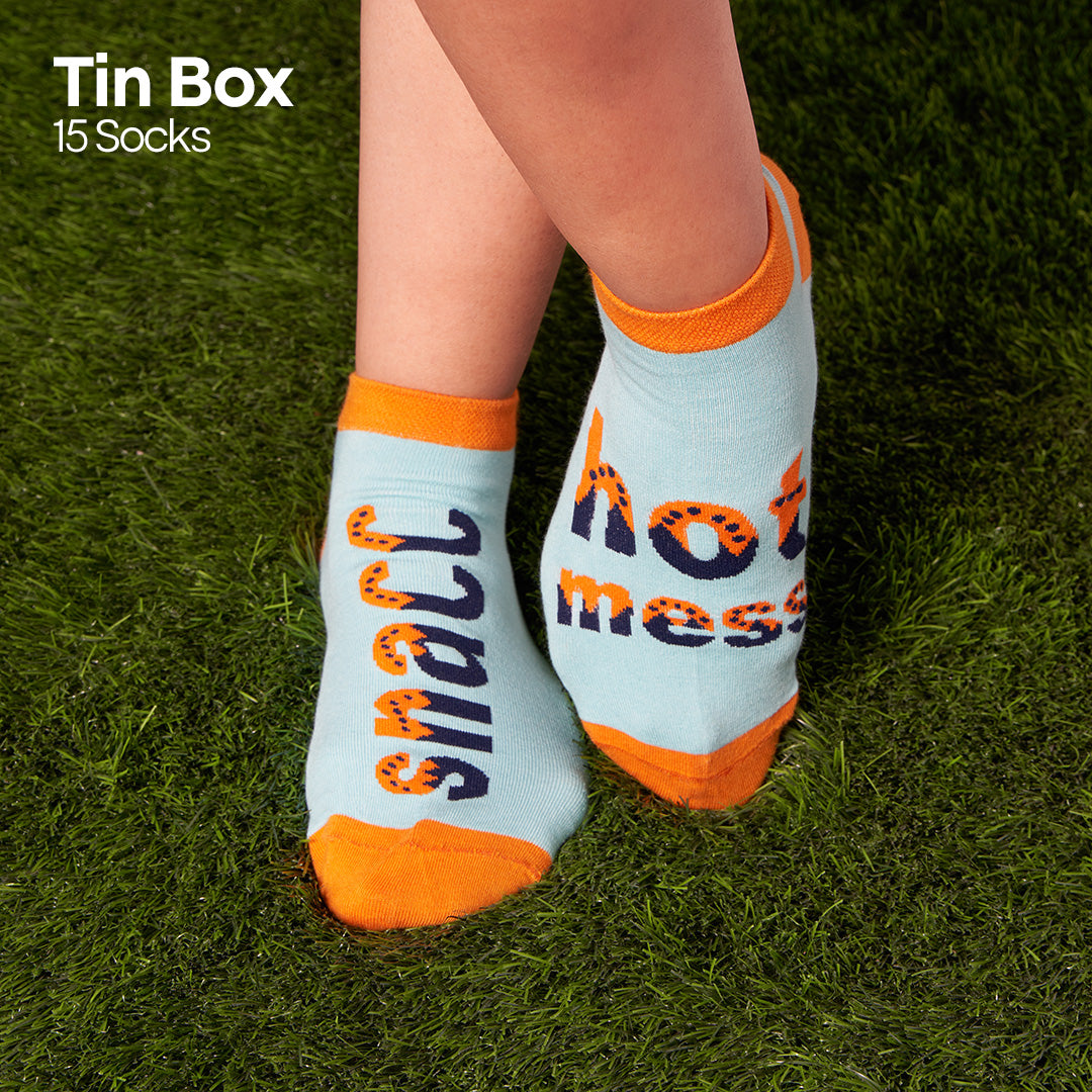 Beak The Rules! Tin Gift Box, Unisex Ankle Length Socks, 100% Organic Cotton, Box Of 15