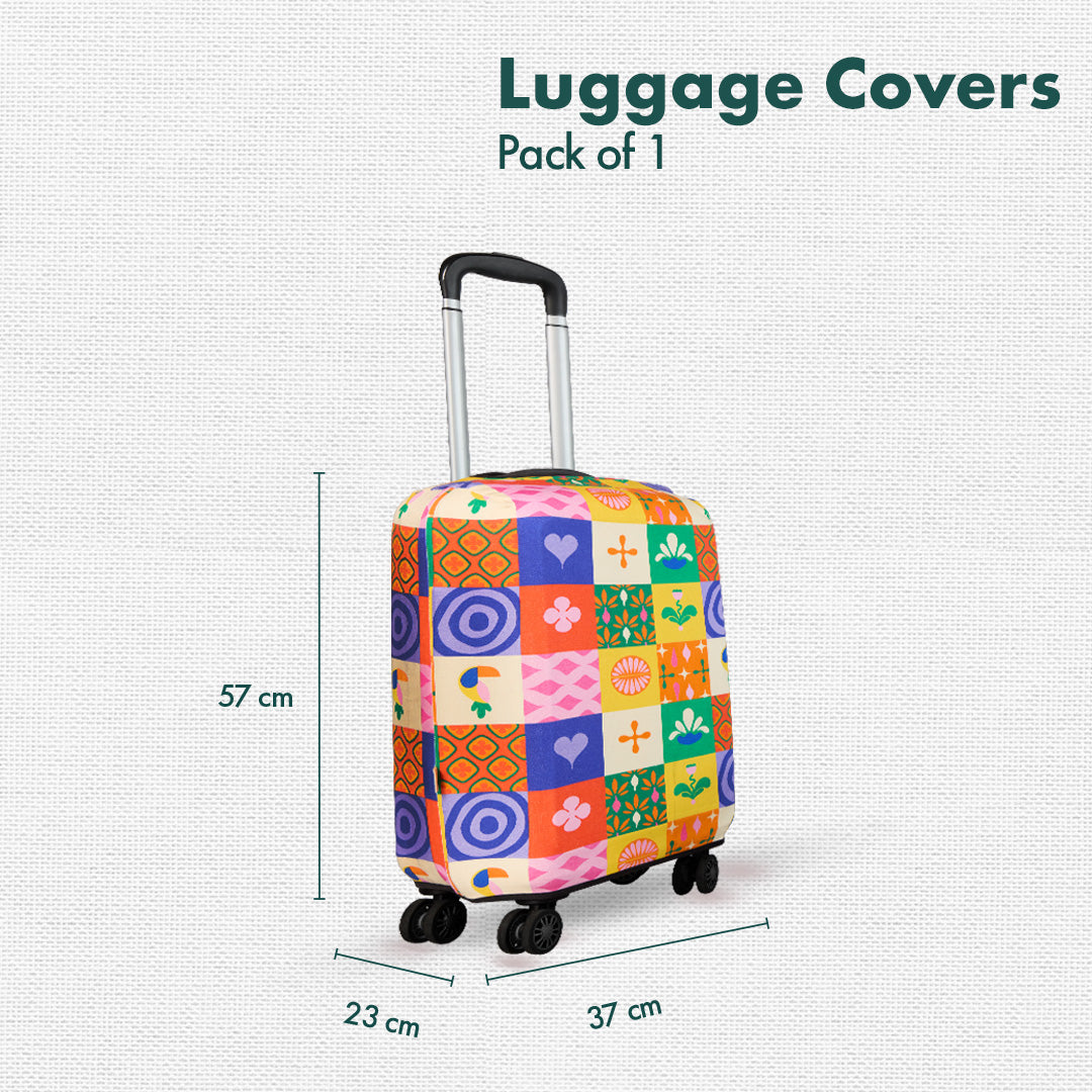 Abstract-ology! Luggage Cover, 100% Organic Cotton Lycra, Small Size, Pack of 1