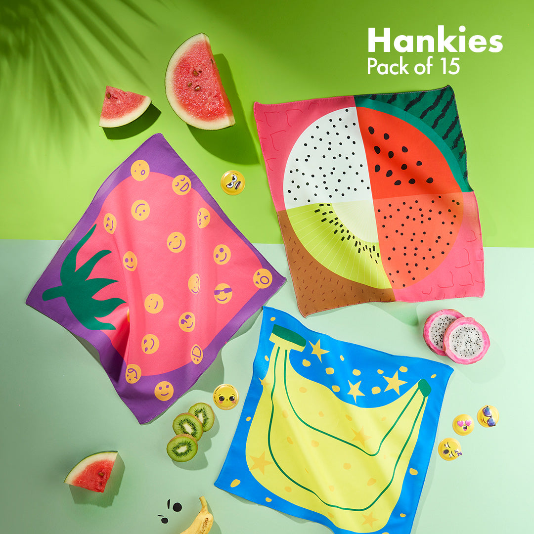 Enchanted Tales! Unisex Kid's Hankies, 100% Organic Cotton, Pack of 15