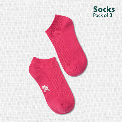 Macaroons! Unisex Socks, 100% Organic Cotton, Ankle Length, Pack of 3