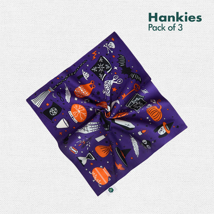 Hocus Pocus! Unisex Hankies, 100% Organic Cotton, Pack of 3