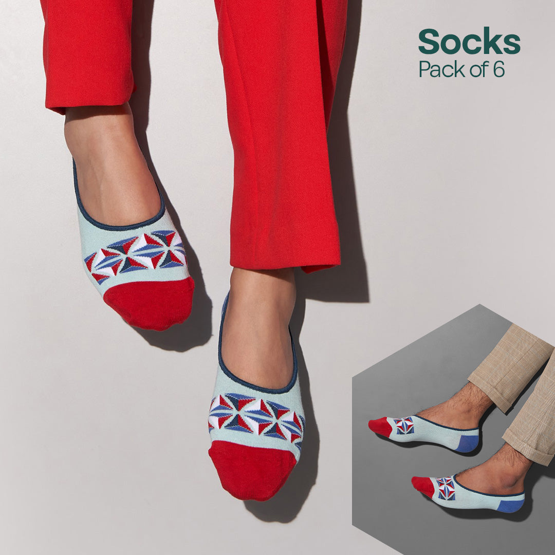 Hotness Alert! Unisex Socks, 100% Organic Cotton, No Show, Pack of 6