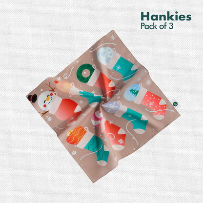 Sant-astic! Unisex Kid's Hankies, 100% Organic Cotton, Pack of 3