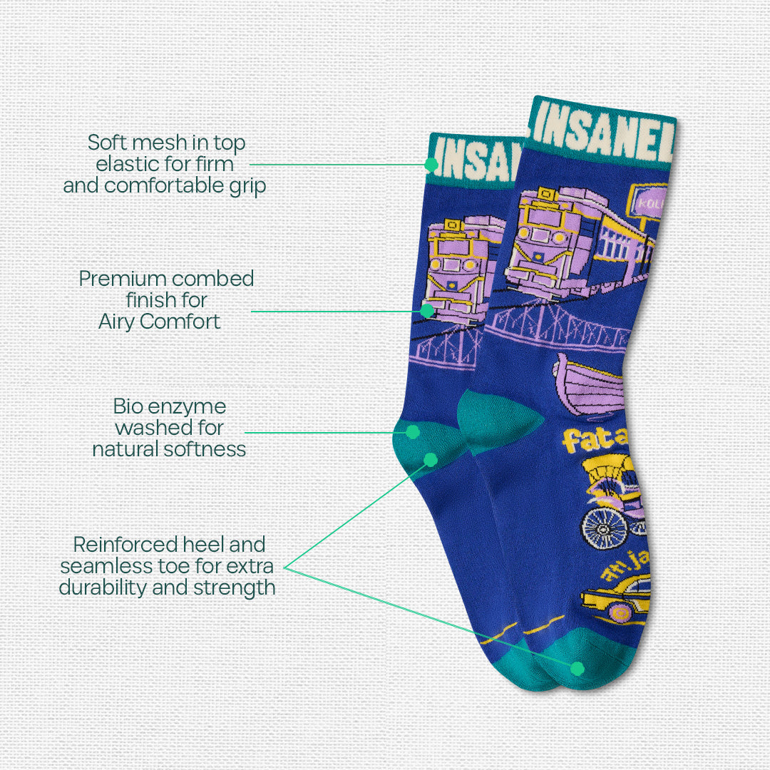 Insanely Bengal Feets! Unisex Socks, 100% Organic Cotton, Crew Length, Pack of 3