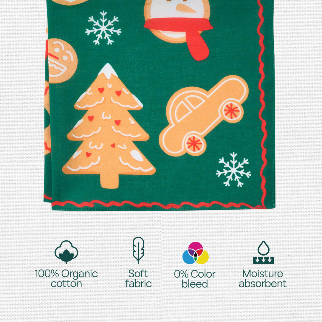 Holiday Hugs! Unisex Kid's Hankies, 100% Organic Cotton, Pack of 6