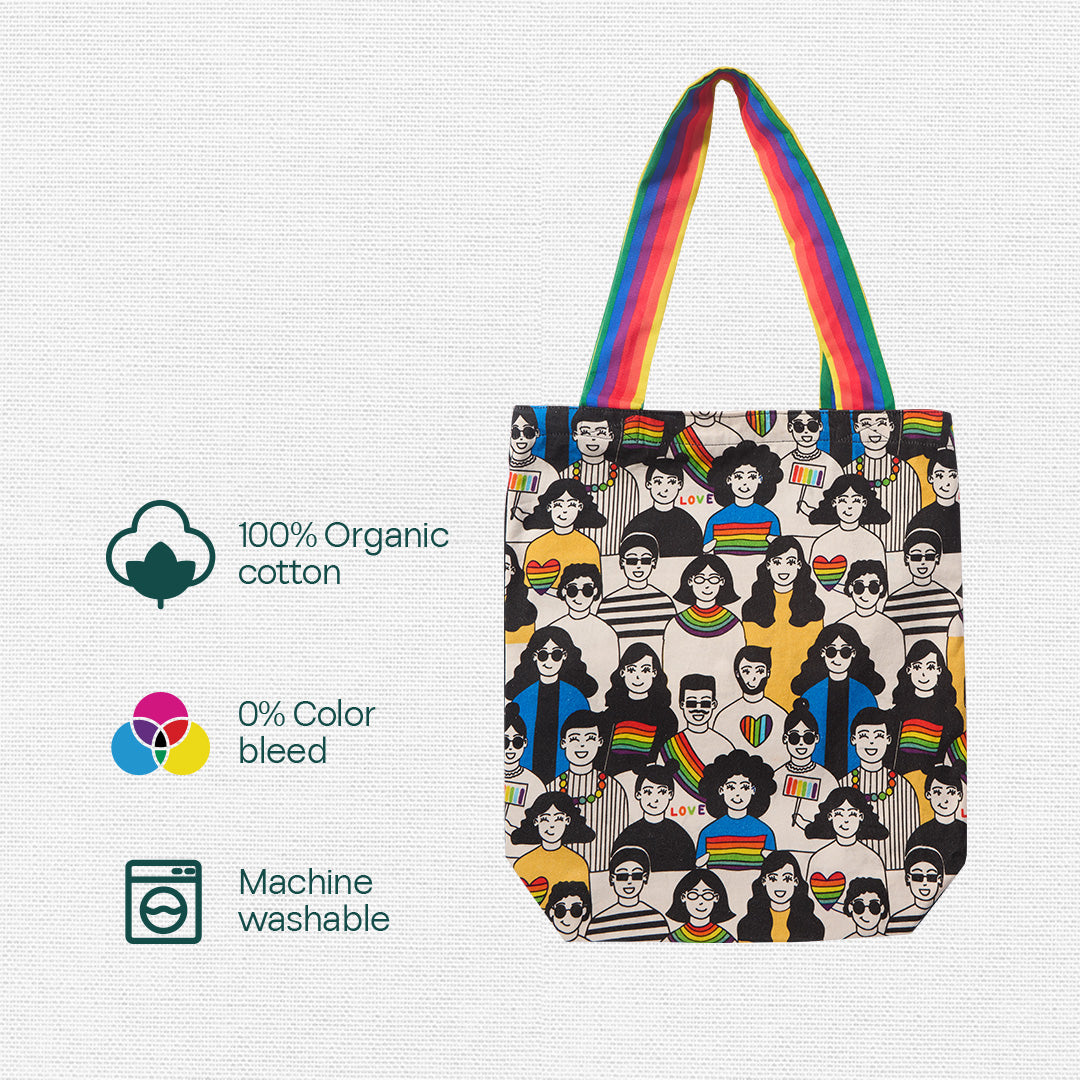 Free Love! Canvas Tote Bags, 100% Organic Cotton, Pack of 1