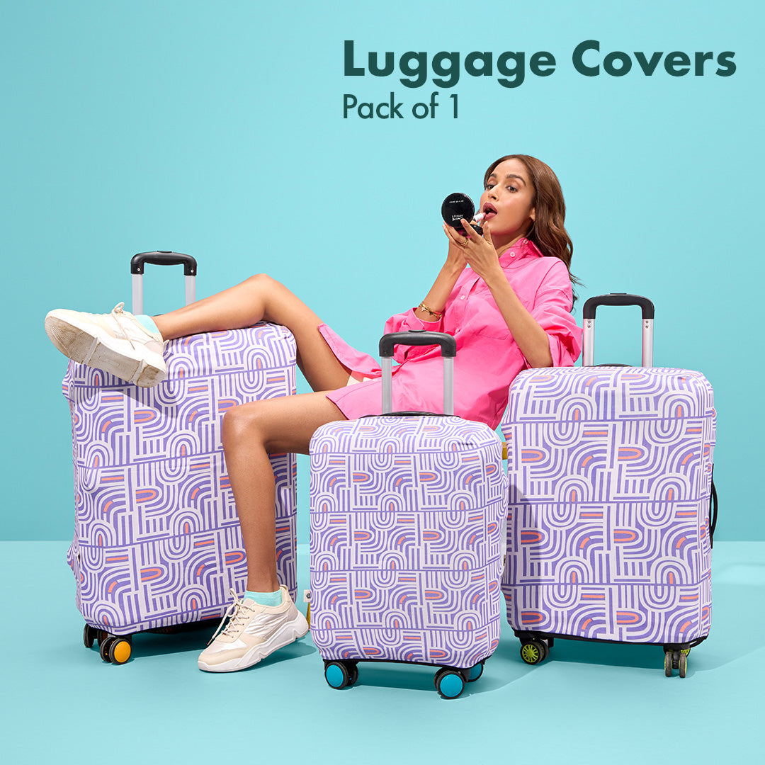 Travel Tango! Luggage Cover With Detachable Pouch, 100% Organic Cotton Lycra, Small Size, Pack of 1